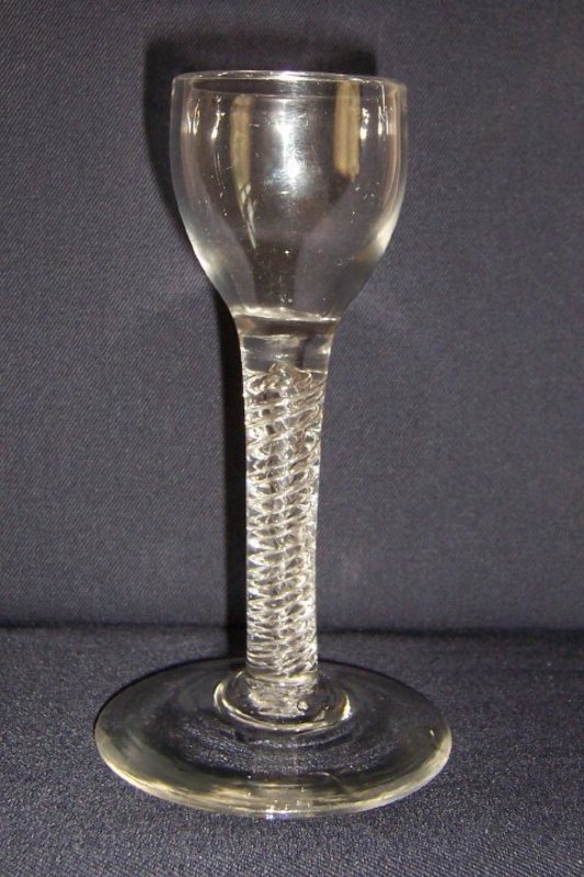 Rare Double Series Air Twist Cordial Glass  c 1755