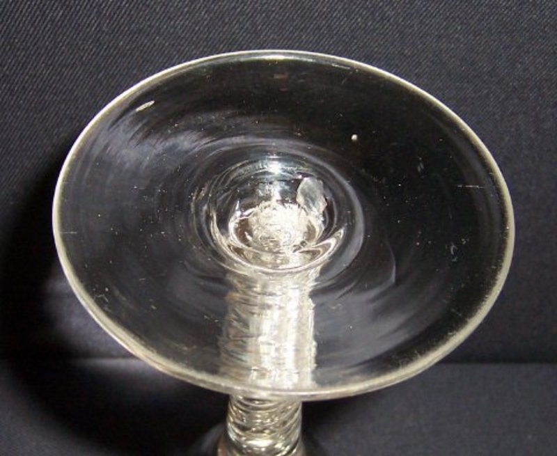 Rare Double Series Air Twist Cordial Glass  c 1755