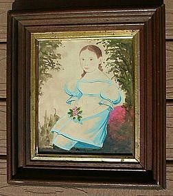 Superb Folk Portrait of Young Girl; c1835