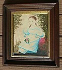 Superb Folk Portrait of Young Girl; c1835