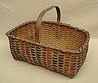 Three Color Splint Gathering Basket; c 1880
