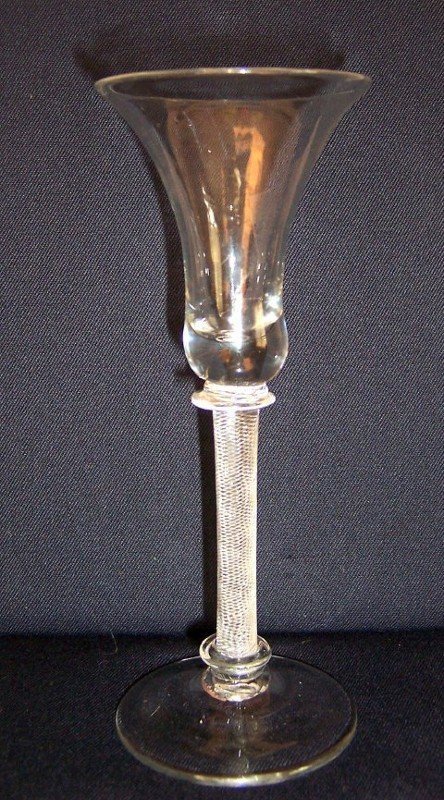 Elegant and Rare Air Twist Wine Glass  c  1750