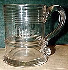 18th Century Glass Mug with Engraving