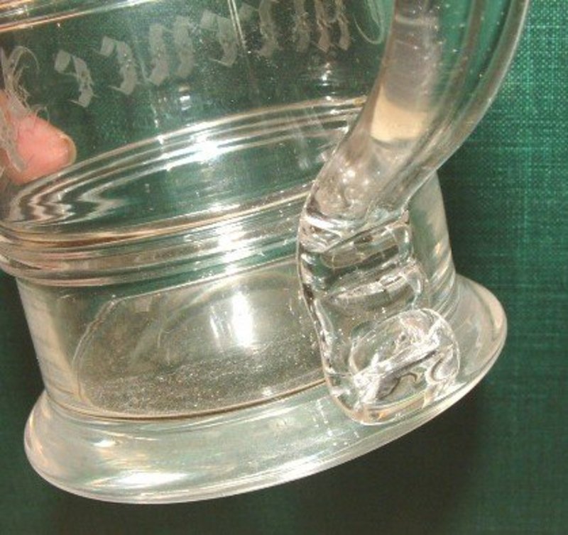 18th Century Glass Mug with Engraving