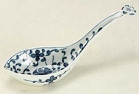 Dr. Wall Worcester Rice Spoon c 1770