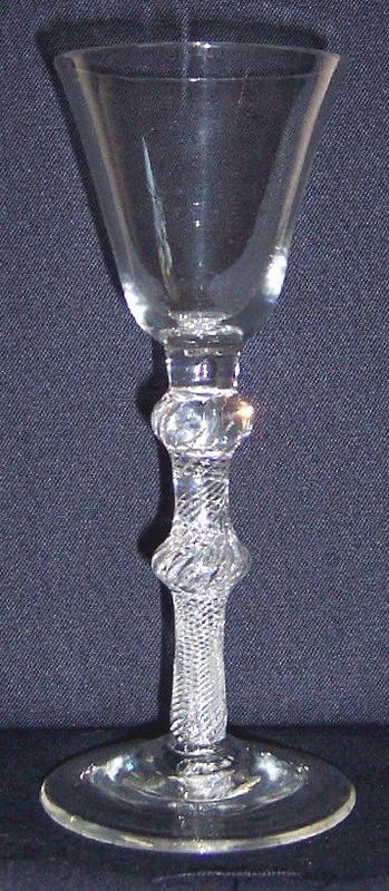 Knopped Air Twist Drinking Glass  c 1755