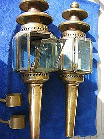 A Pair of Coach or Carriage Lamps  c1880