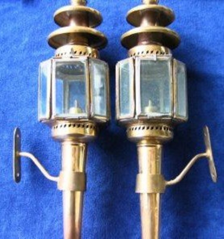 A Pair of Coach or Carriage Lamps  c1880