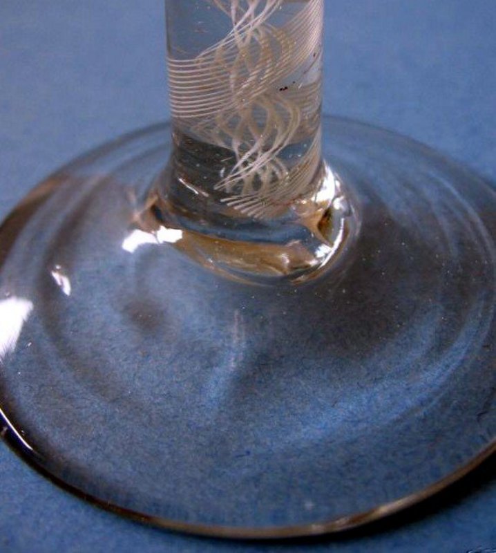 Opaque Twist English Cordial Glass  c 1765