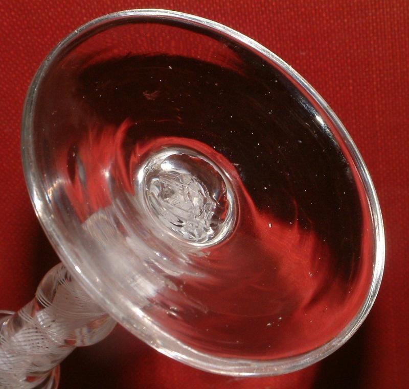 Opaque Twist  Wine Glass  3 Knops  c1760