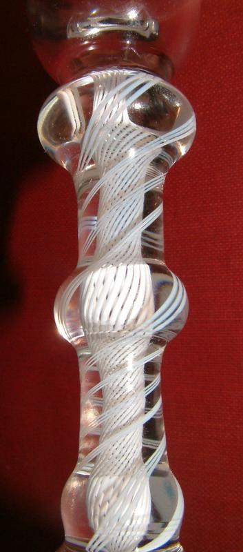 A Fine Knopped Opaque Twist Glass  c1760