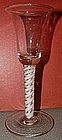 A Dutch Opaque Twist Wine Glass  c 1770