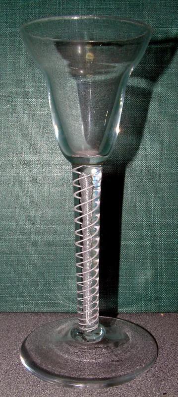 Rare Air and Opaque Twist Antique Wine Glass  c 1760