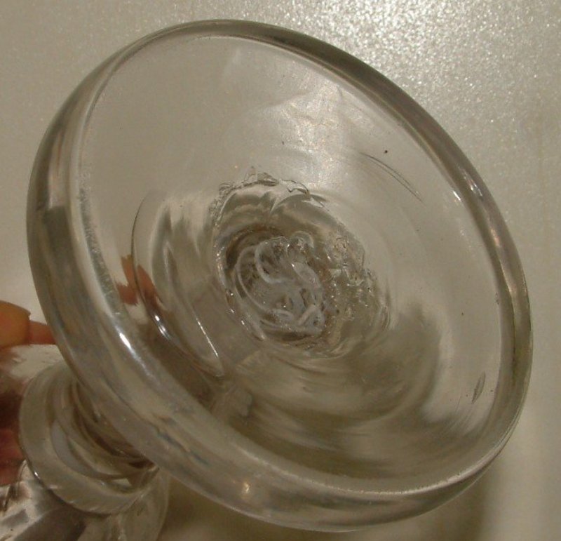 English Opaque Twist Dram Firing Glass  c 1765