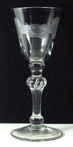 Fine Sang NLB Friendship or Marriage Wine Glass  c1750