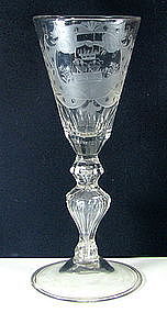 A Large German Friendship Glass Wine Goblet   c1740