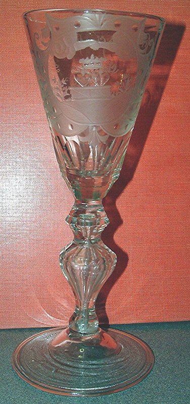 A Large German Friendship Glass Wine Goblet   c1740