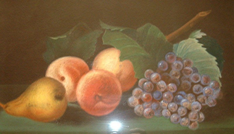 A Pair of American Pastel Still Life Paintings c1850