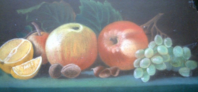 A Pair of American Pastel Still Life Paintings c1850