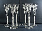 A Set of 6 Antique English Tall Wine Flutes  c1765