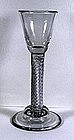 A Rare Helmet Foot Irish Cordial Wine Glass   c1755
