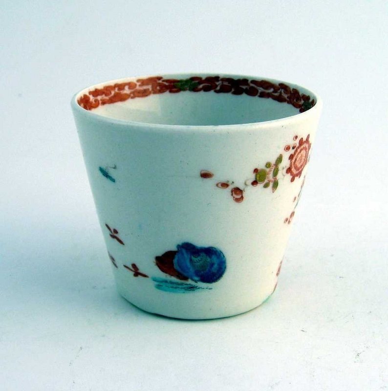 Rare Bow Porcelain Bucket Shaped Cup  c1756