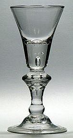 English Heavy Baluster Wine Glass   c1700