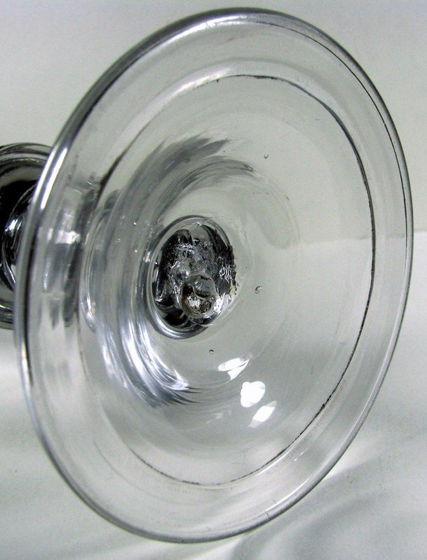 English Heavy Baluster Wine Glass   c1700
