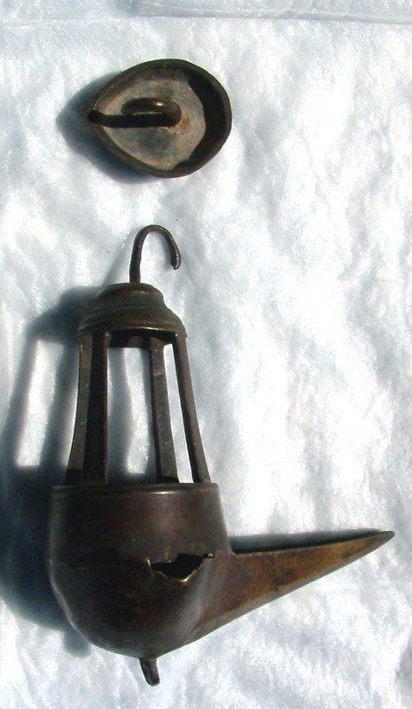 Brass Crusie Lamp  Early 19th Century