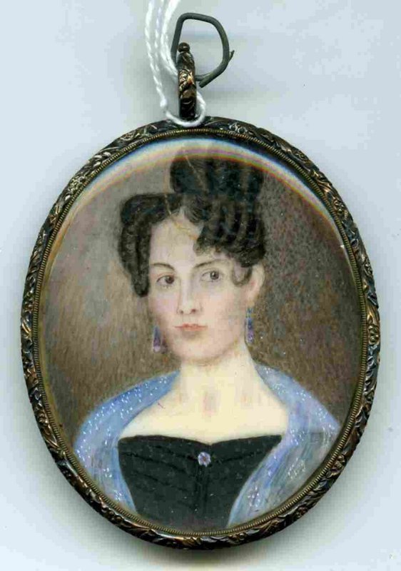 Rare Emanuel Reynolds Miniature Portrait of Woman C1837