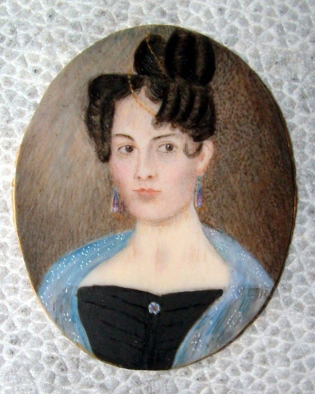 Rare Emanuel Reynolds Miniature Portrait of Woman C1837