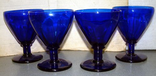 Stunning Glass Goblets Set of 4  c1840