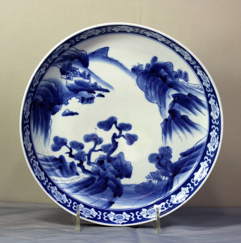 Japanese Blue & White Imari Porcelain deep Serving Dish