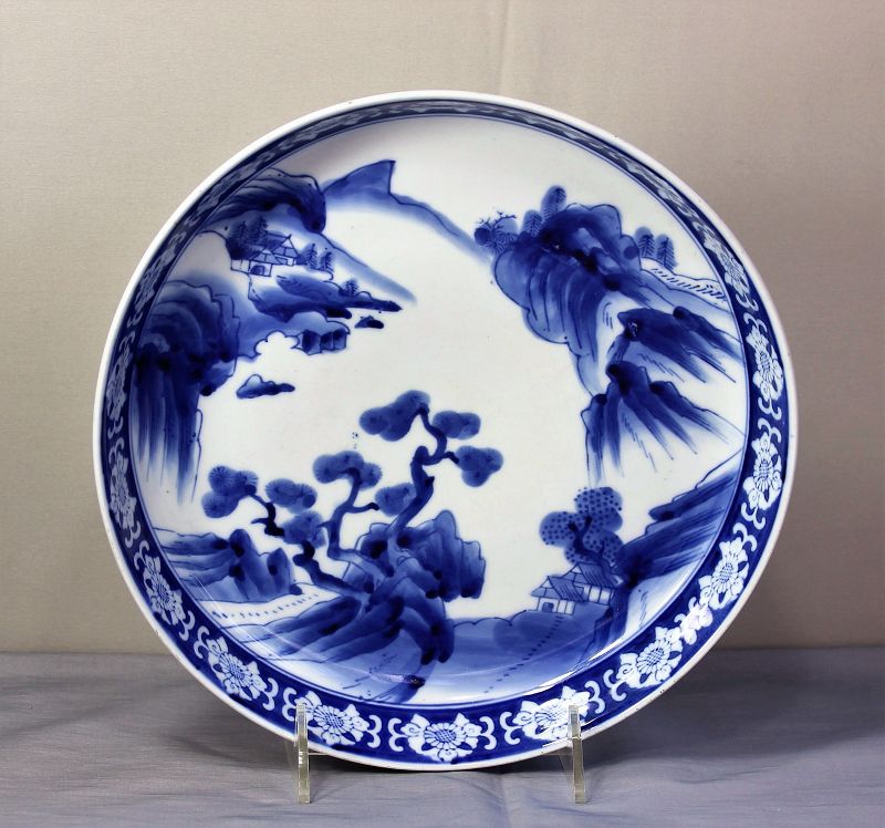 Japanese Blue &amp; White Imari Porcelain deep Serving Dish
