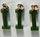 Chinese Serpentine Jade Initial "I" Pendants(3)