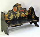 English Papier Mache lacquered Chinoiserie design Shelf