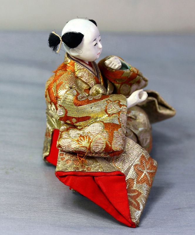 Japanese Doll, young boy with brocade silk garment