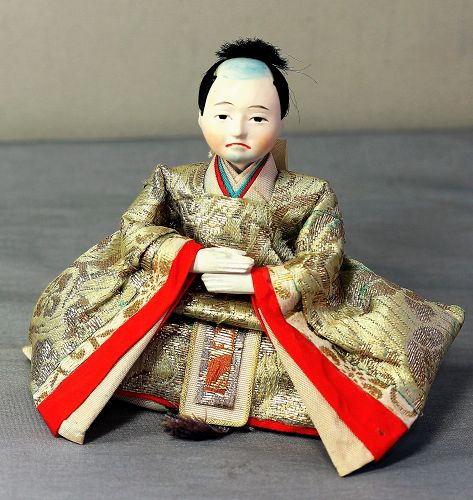 Japanese Male Doll with Brocade silk Garment