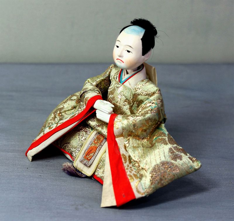 Japanese Male Doll with Brocade silk Garment