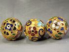 Three(3) Chinese Cloisonne Enamel Beads