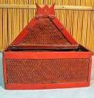 Chinese Red lacquer on Bamboo Bridal Wall Pocket