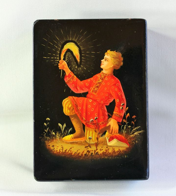 Russian Lacquer Box, dated &amp; signed &quot;1973&quot; by artist