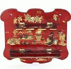 French Papier Mache Chinoiserie decorated Wall Hanger for Pipe