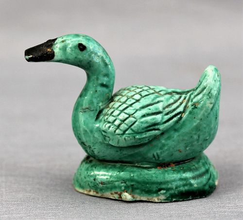 Chinese Ceramic Duck, Turquoise greenish color