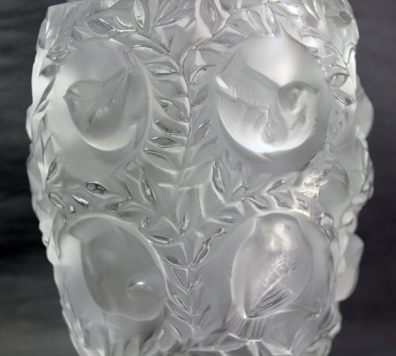 French &quot;Lalique&quot; Art Glass Vase, signed &quot;Lalique, France&quot;