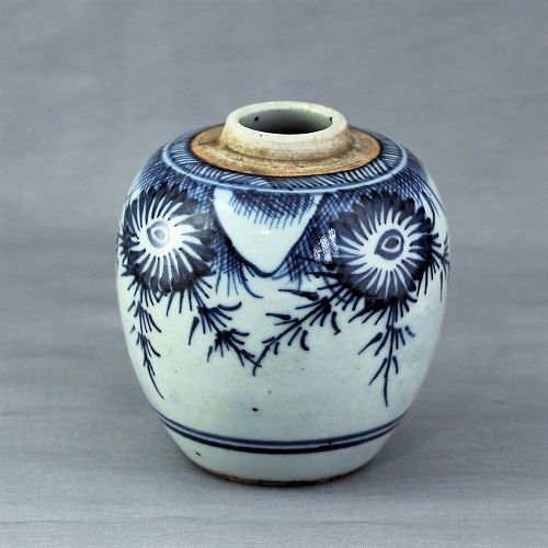 Chinese Blue & White Porcelain Tea Jar/Caddy