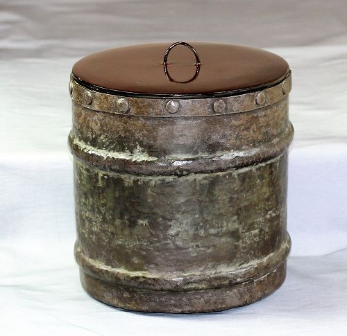 Japanese hand hammered Copper Mizusashi/Water Container