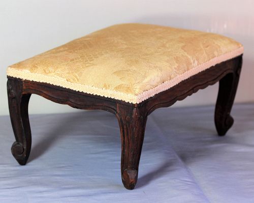 French carved wood Foot Stool