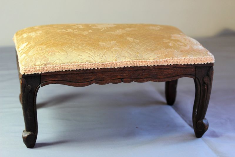 French carved wood Foot Stool