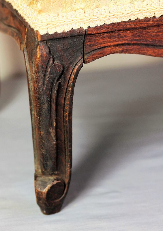 French carved wood Foot Stool